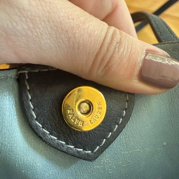 Ralph Lauren Purple Label Mini Modern Tote in Navy calfskin leather - Picture 11 of 13